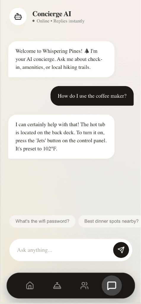 AI Concierge Chat Demo